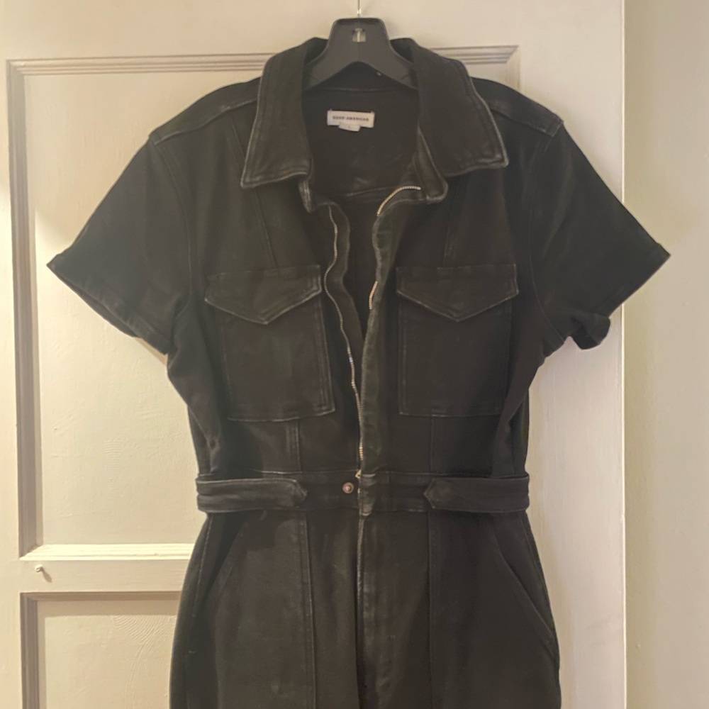 GOOD AMERICAN Black Belted Fit for Success Streetwear Jumpsuit - Size L - Picture 2 of 10